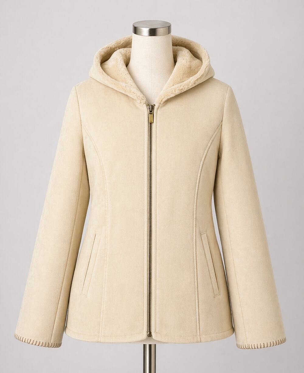 Vintage Tan Faux Fur Lined Jacket Marvin Richards M